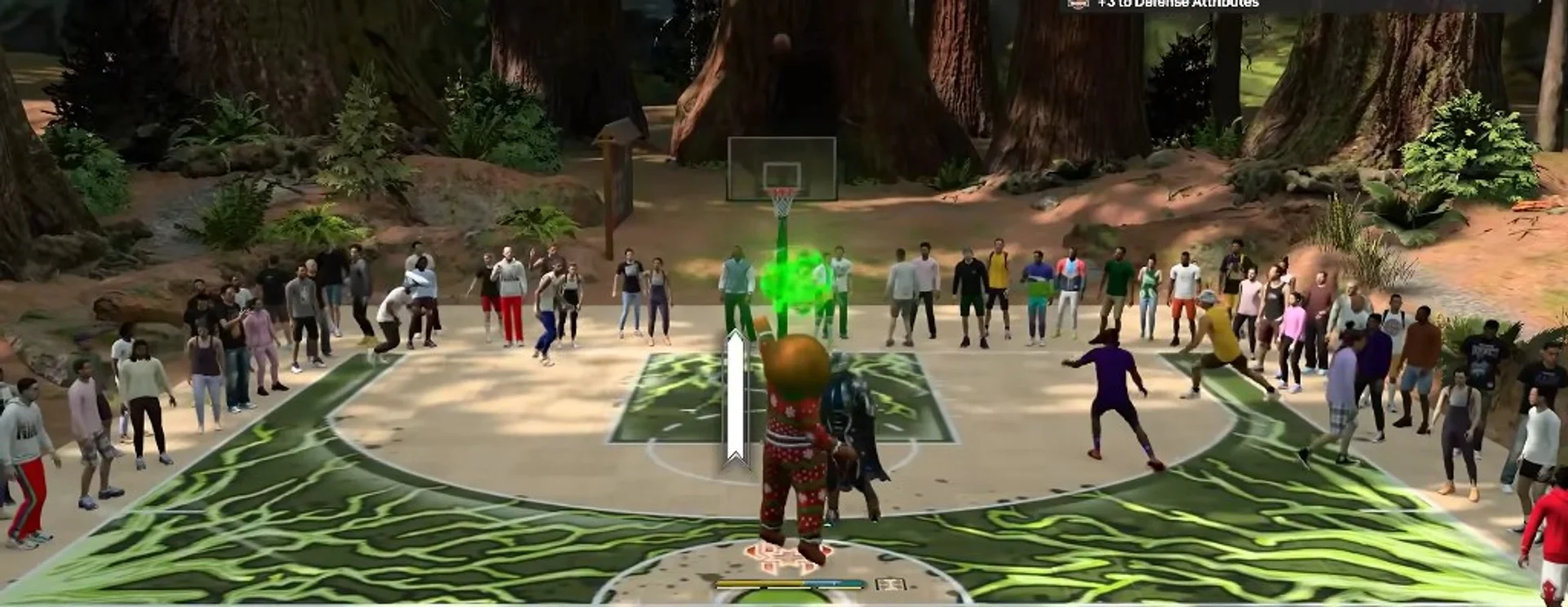 NBA 2K27 outdoor court with shot timing feedback